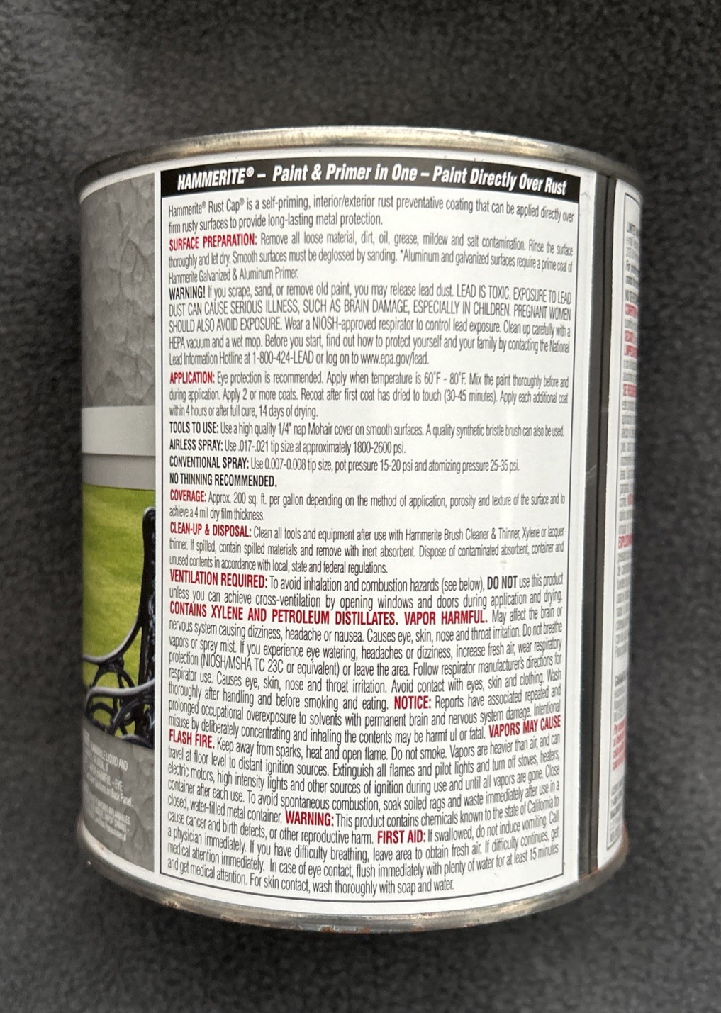 1 Hammerite Rust Cap BROWN Quart 32 oz.