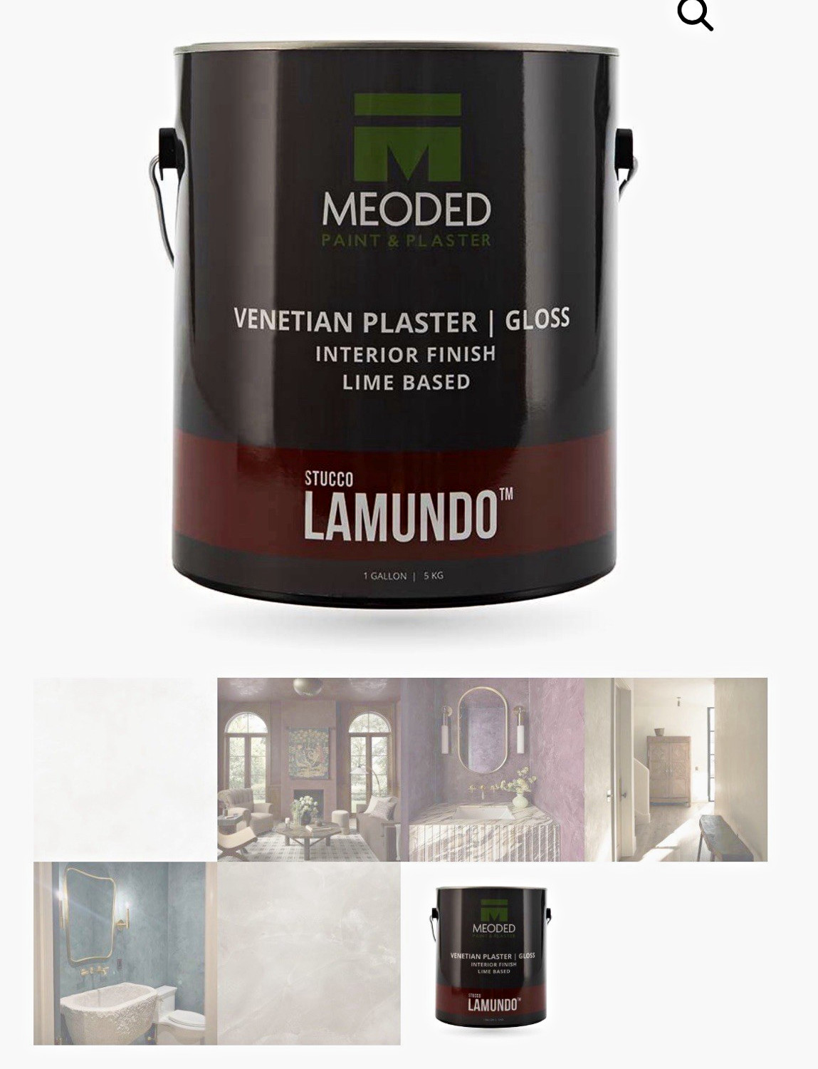 Meoded Lamundo Venetian Plaster Gloss Interior Finish Lime Based Stucco 5 gal
