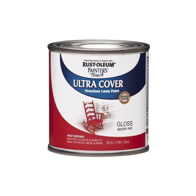 Rust-Oleum Painters Touch Ultra Cover Gloss Apple Red Premium Latex Paint 8oz