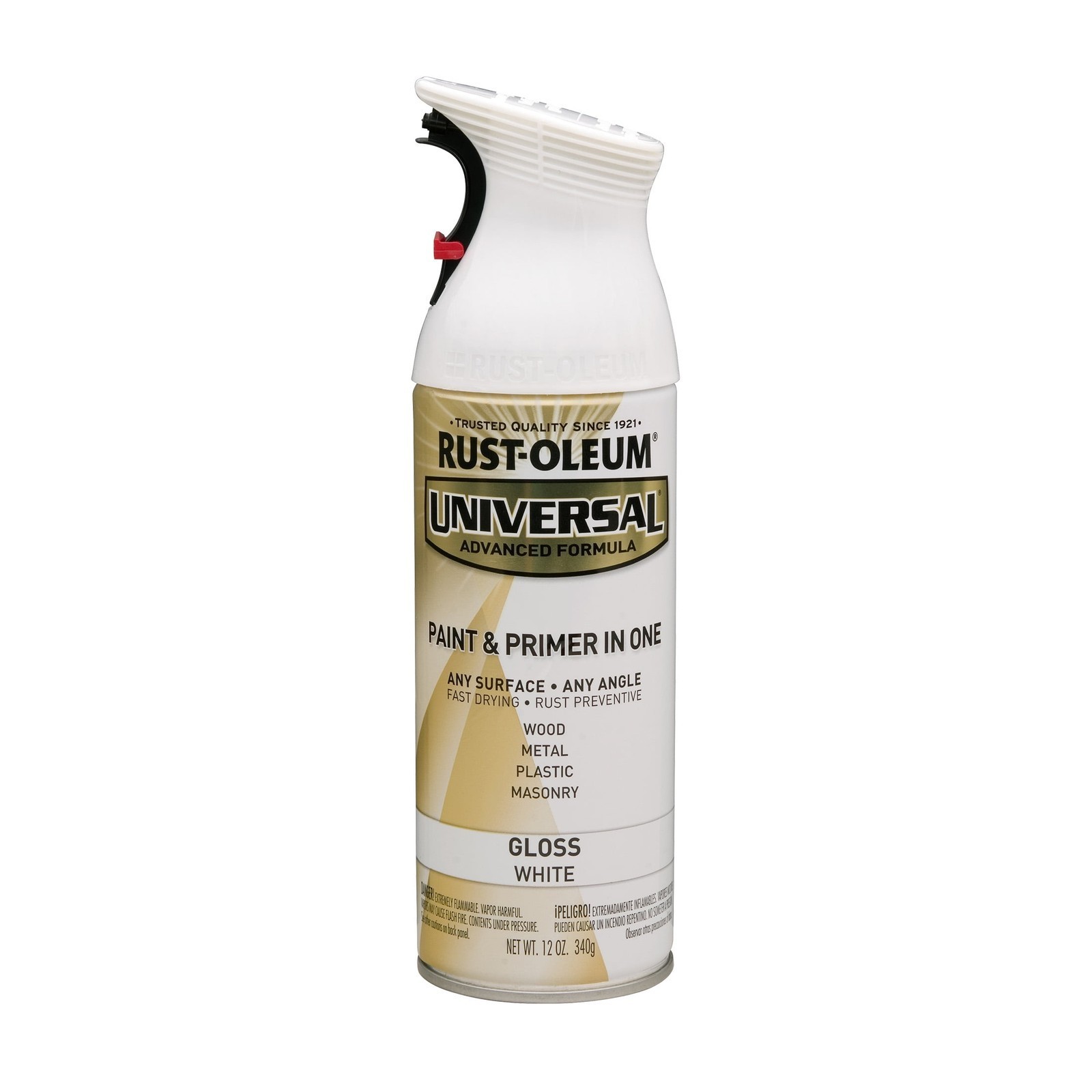Universal White Paint & Primer Spray 12 oz W/ UV Resistant & Smooth Finish