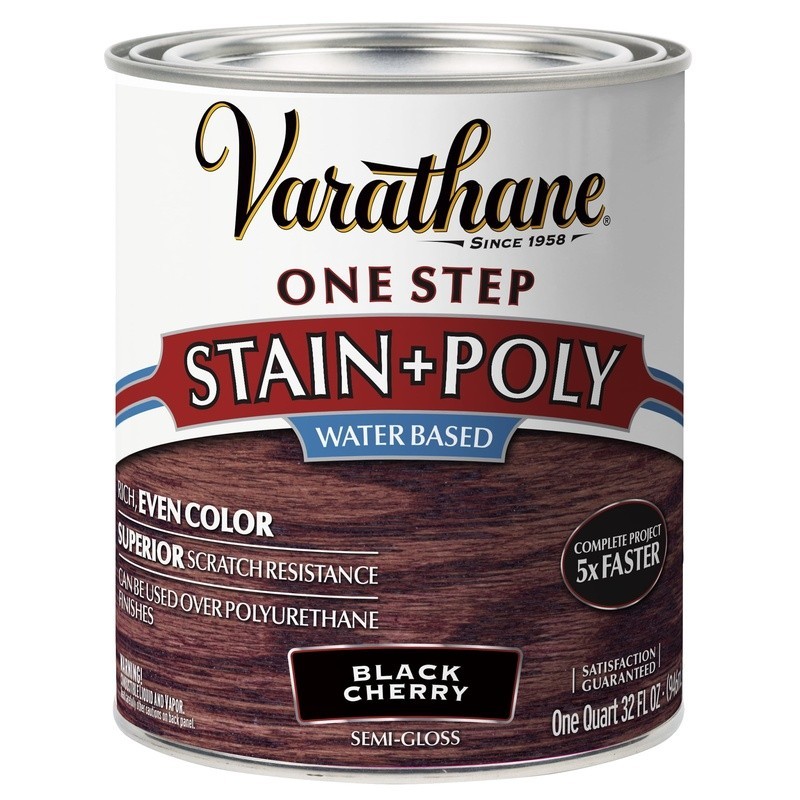 Black Cherry Stain & Polyurethane Semi Gloss Fast Dry Low Odor Interior Finish