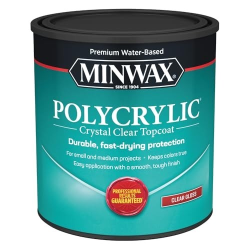 Gloss Polycrylic Water Based Protective Wood Finish Quart 32oz Clear Fast
