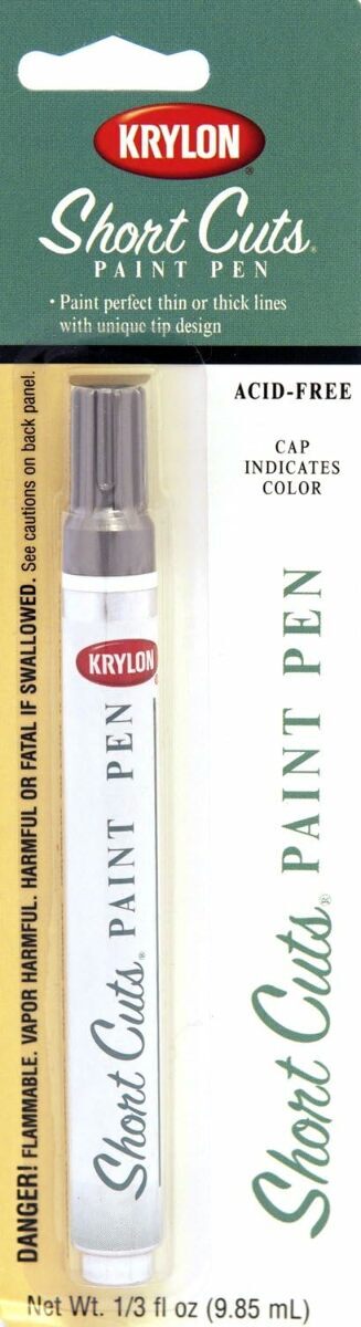 Krylon KSCP902 Short Cuts Paint Pen, Chrome Metallic, .33 Ounce