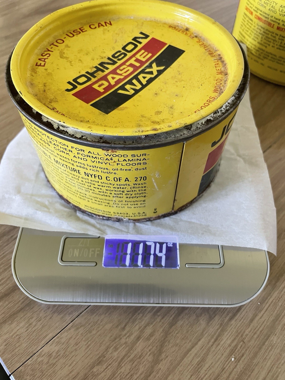 Vintage Johnson Paste Wax Lot of 2 Cans – Partial. Discontinued ORIGINAL FORMULA