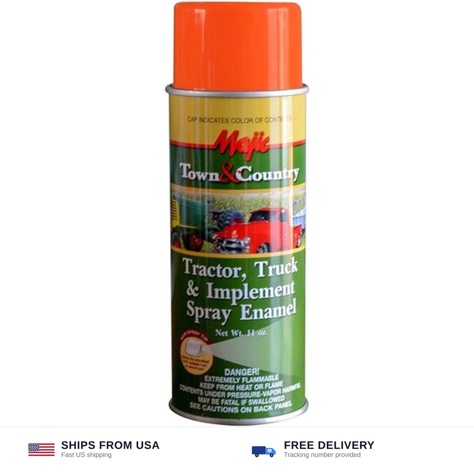 Majic Paints 8-20971-8 Tractor & Implement Spray Enamel Paint, Aerosol, Kubot…