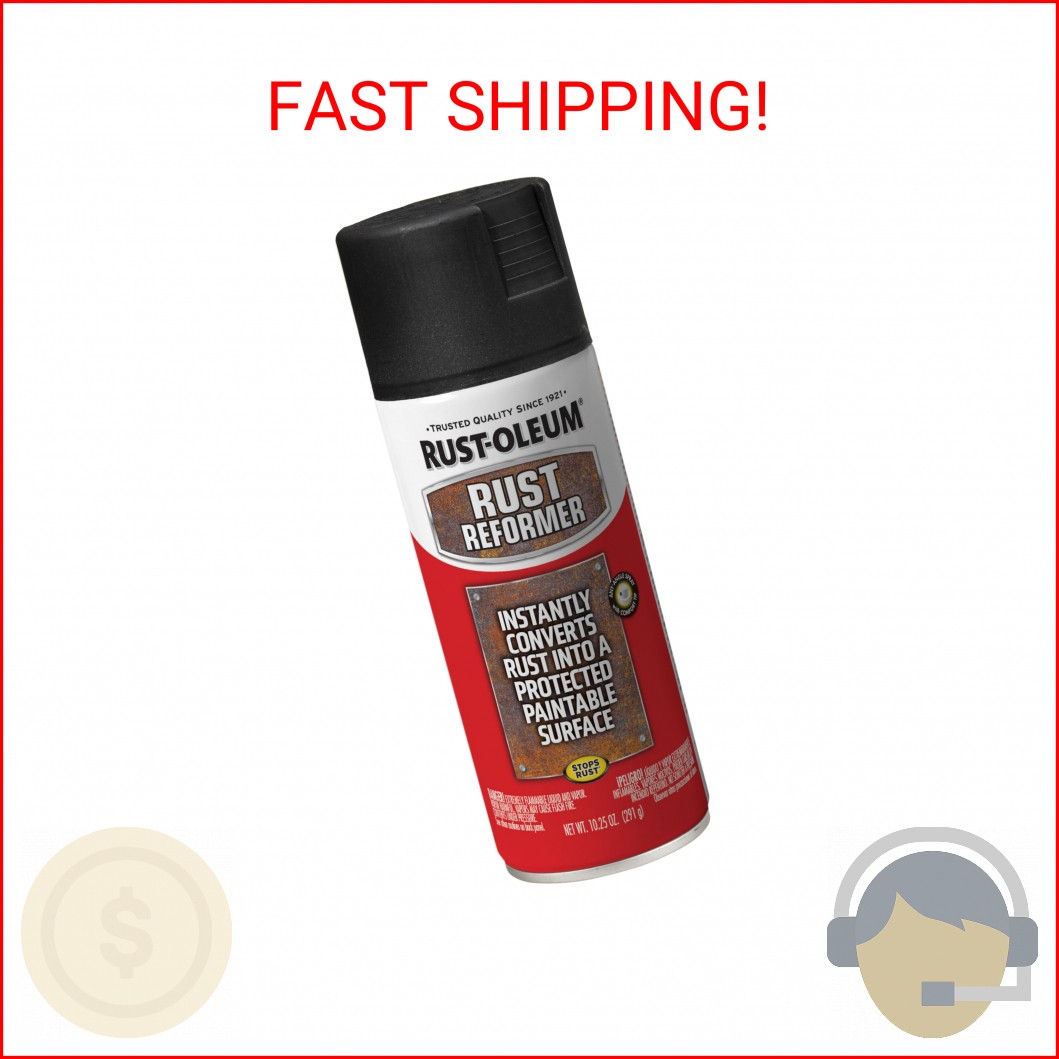 Rust-Oleum 248658 Stops Rust Reformer Spray Paint, 10.25 oz, Matte Black