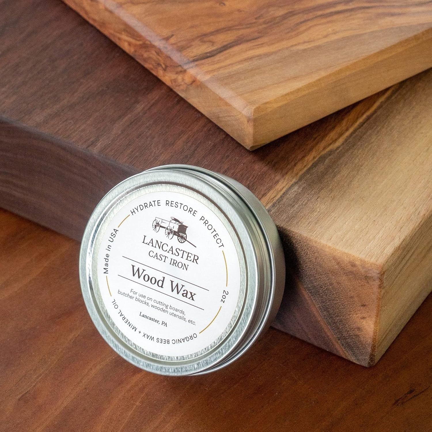 Wood Wax for Spoons, Cutting Boards, and Butcher Blocks – 2 oz Beeswax and…