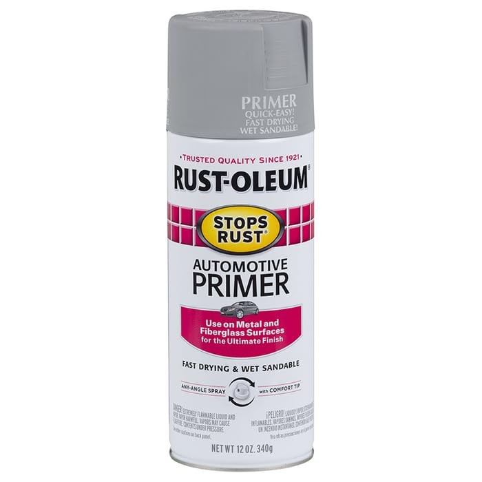 Rust Oleum Stops Rust Primer Spray Paint 12Oz Pack Of 6 Flat Light Gray