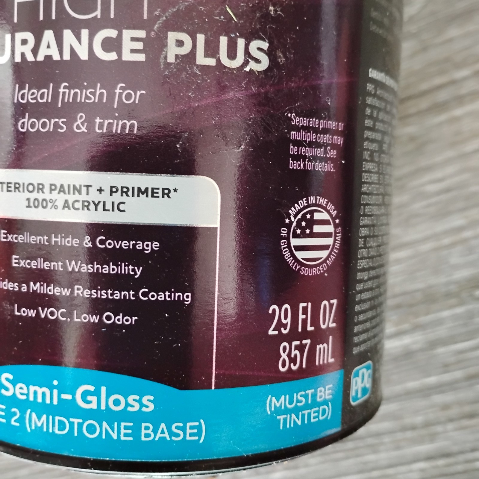 Glidden Interior Paint & Primer, semi gloss White, 1 quart base 2 neutral base