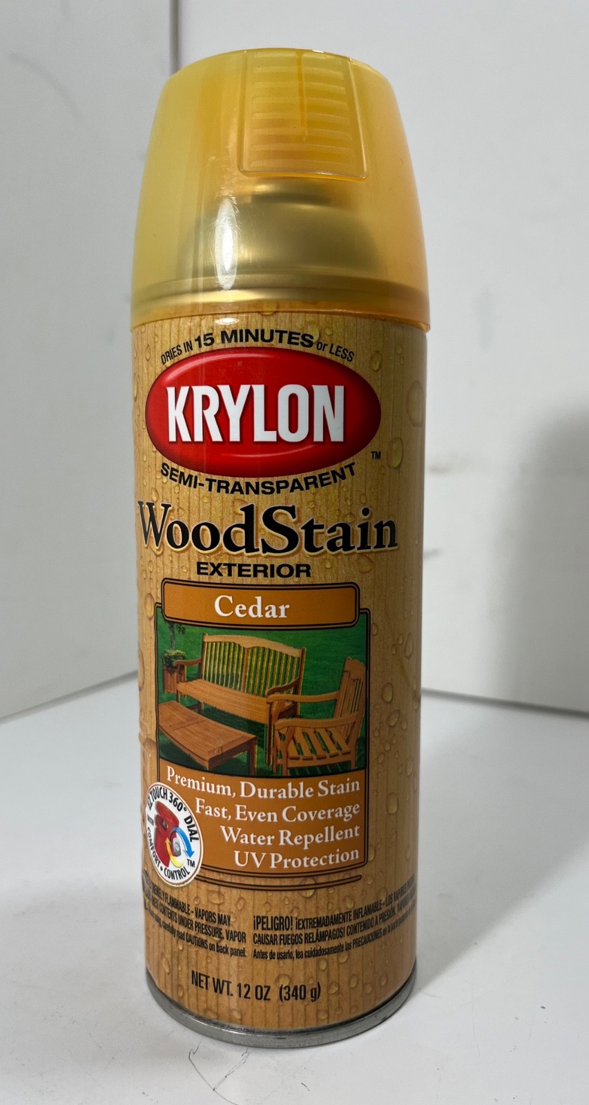 Krylon Exterior Semi-Transparent Wood Stain 3601 CEDAR 12 oz- Discont. – NEW