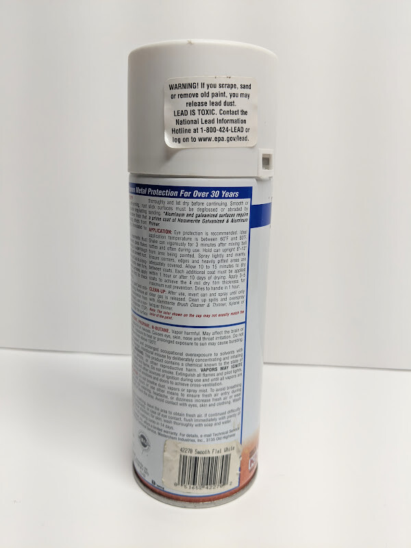 Hammerite Rust Cap Smooth Flat White 42270 Finish Spray Paint 12oz Spray Can