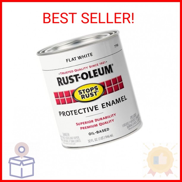 Rust Preventive Brush-On Paint Quart – Flat White – 1 Pack