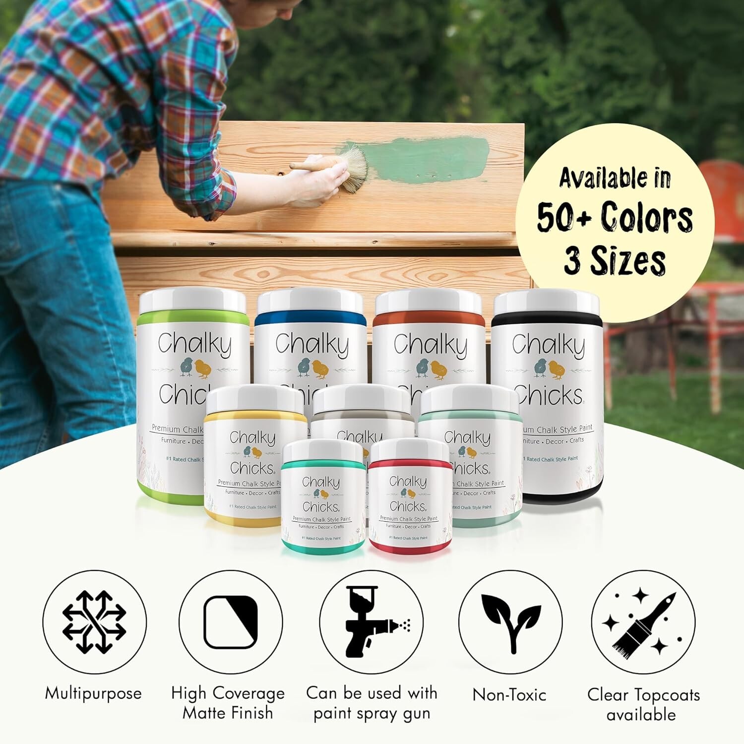 Versatile 4 Fl Oz Daisy Yellow Chalk Paint – Quick Drying for Furniture & Walls