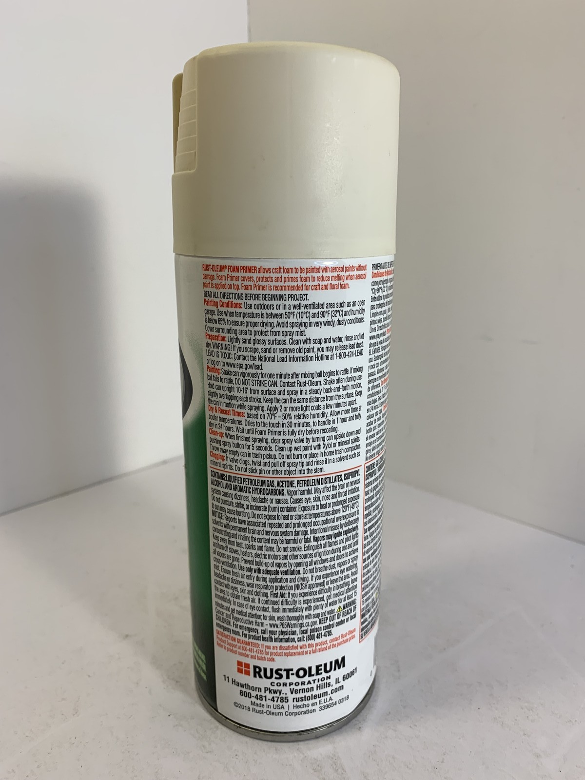 Rust-Oleum FOAM Primer Spray Paint 12 oz Cream Base for Craft Foam Projects