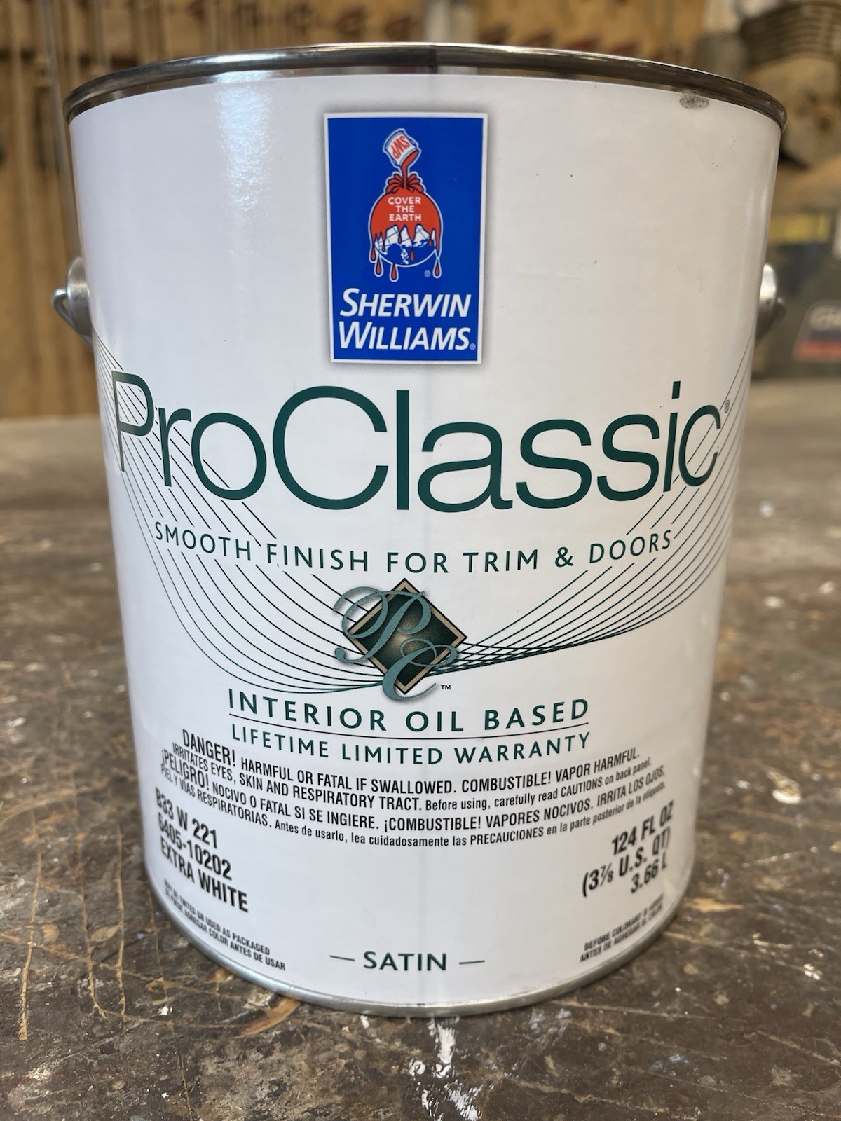 Sherwin Williams Pro Classic Trim Enamel /Oil Base Satin/Custom Muslin Tan/ Gal.
