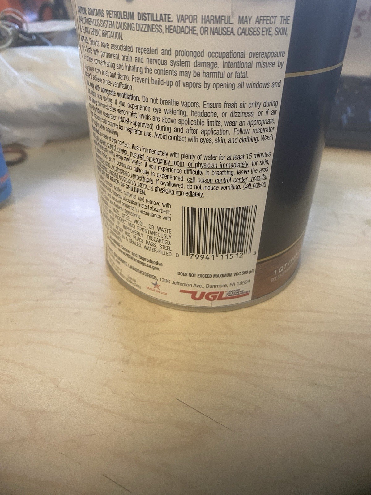 BRAND NEW 1 Quart Can ZAR 115 AGED BOURBON Multi Surface Interior Stain Wood