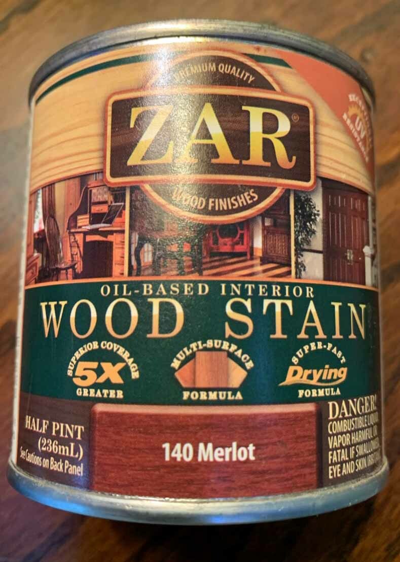 Zar Interior Stain, 140 MERLOT 1/2 pint