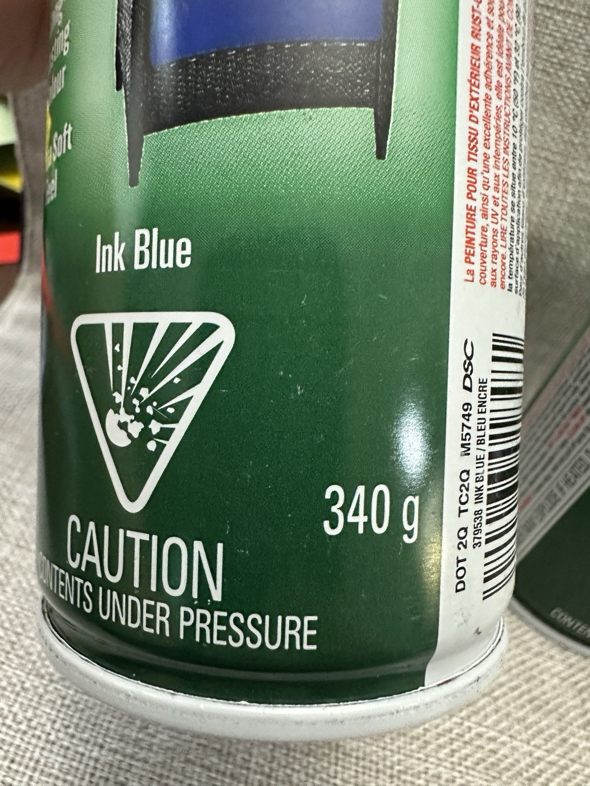 2 Cans Rust-Oleum Ink Blue Outdoor Fabric Paint 379538 UV Resistant Soft Feel