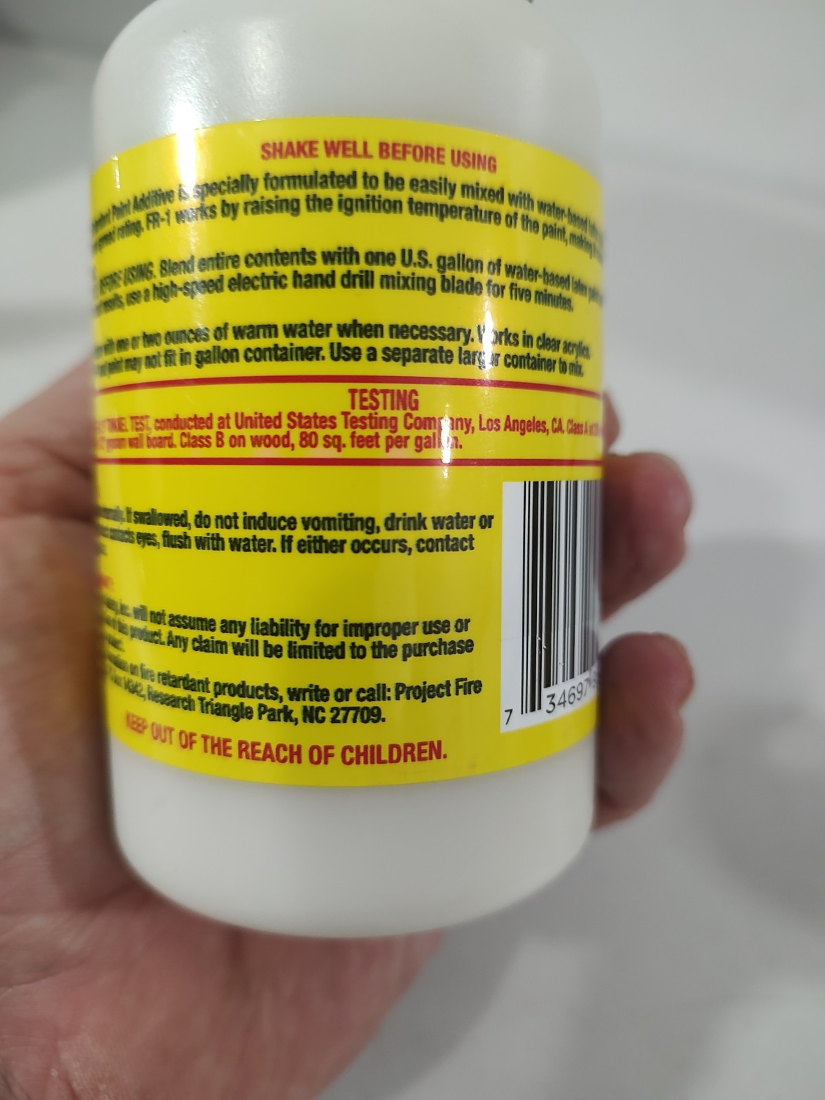 Fire Retardant Paint Additive For Water-based Latex Paints 8 Oz 1 Gallon Mix