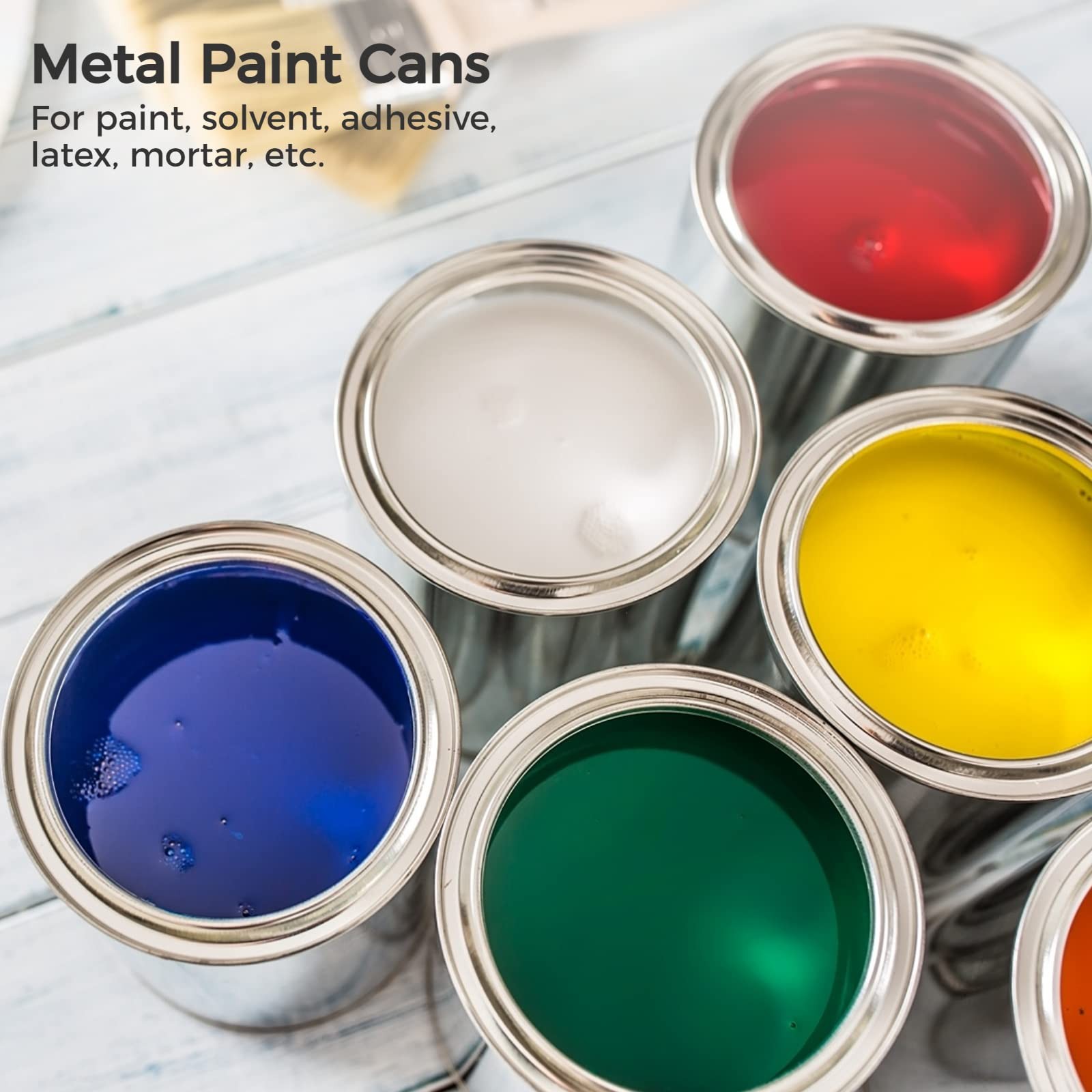 6PCS Metal Paint Cans, Empty Unlined Paint Cans with Lids, Quart Metal Paint …