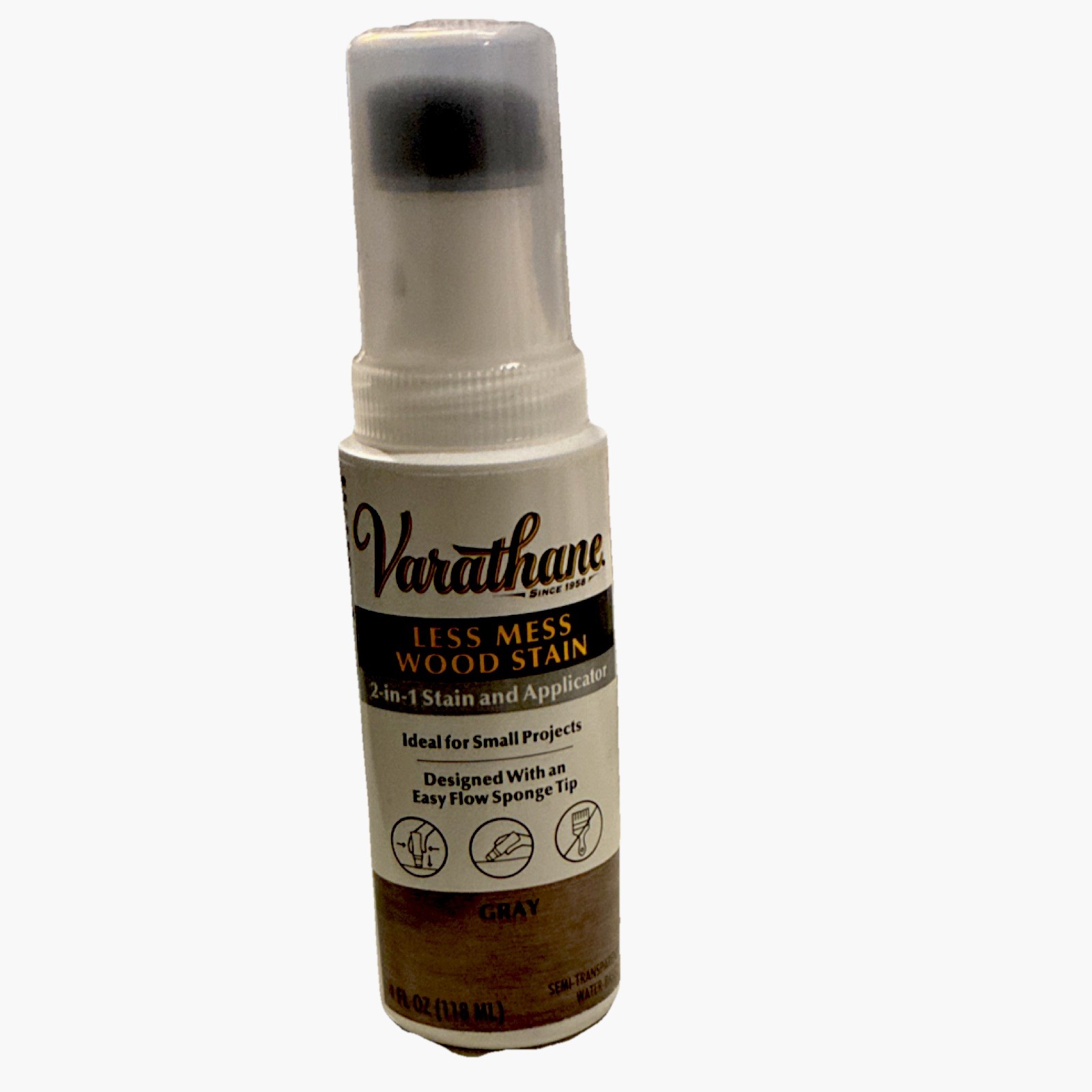 Varathane Less Mess Gray Wood Stain 4 fl oz 2-in-1 Sponge Applicator