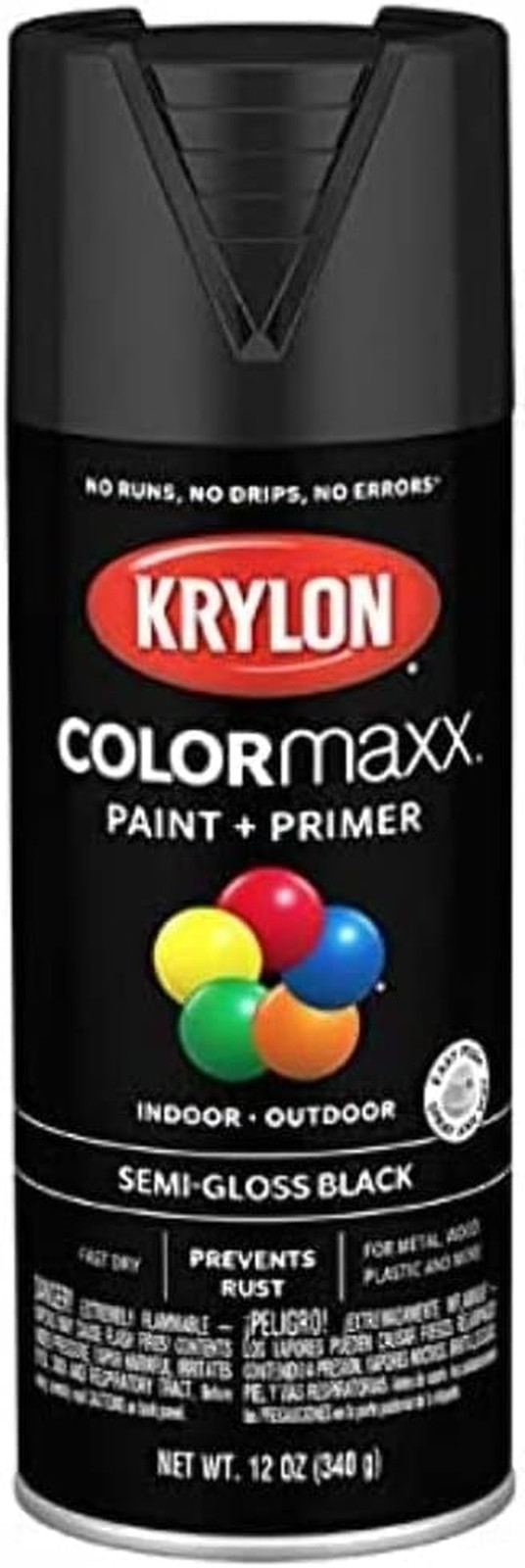 Colormaxx 6-Pack Semi-Gloss Black Spray Paint & Primer 12 Oz Each