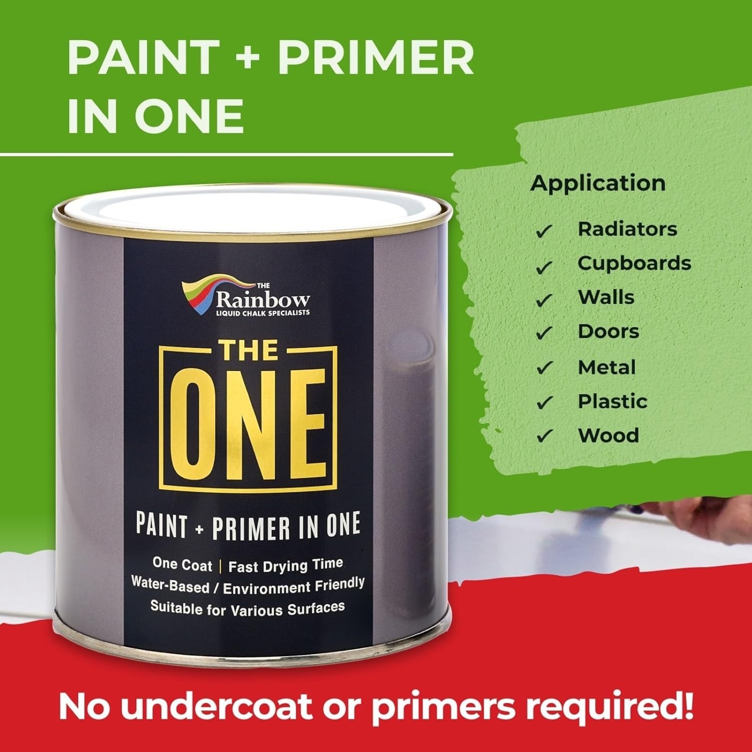 New Sealed Rainbow Paint ‘The One’ Paint & Primer in One Red Matte 250 ml