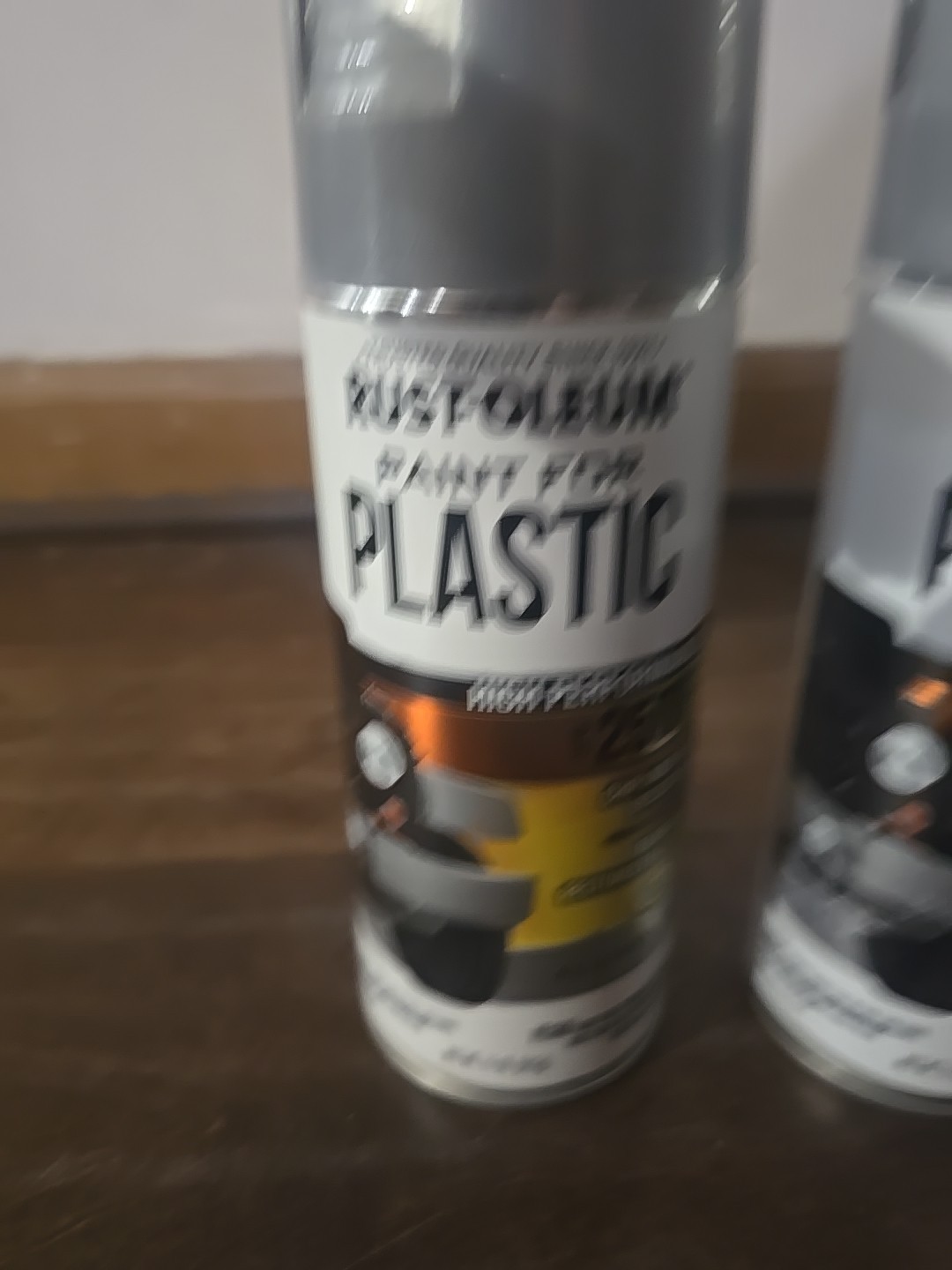 2x NEW RUSTOLEUM PAINT FOR PLASTIC 257389 ALUMINUM 11 OZ. Lot of 2