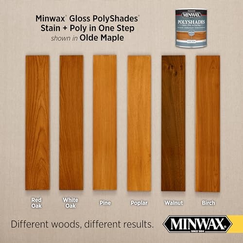 Minwax PolyShades Olde Maple Wood Stain and Finish 1/2 Pint Glossy Sheen