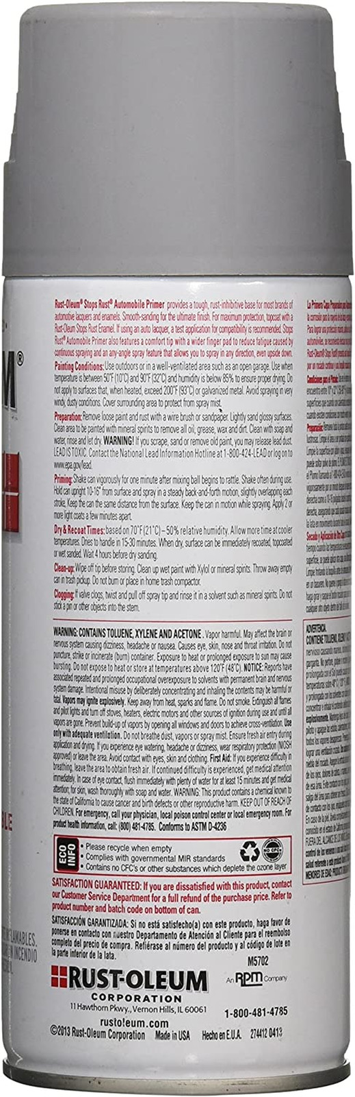 2081830 Stops Rust Automotive Primer, 12 Ounce, Light Gray, 12 Fl Oz