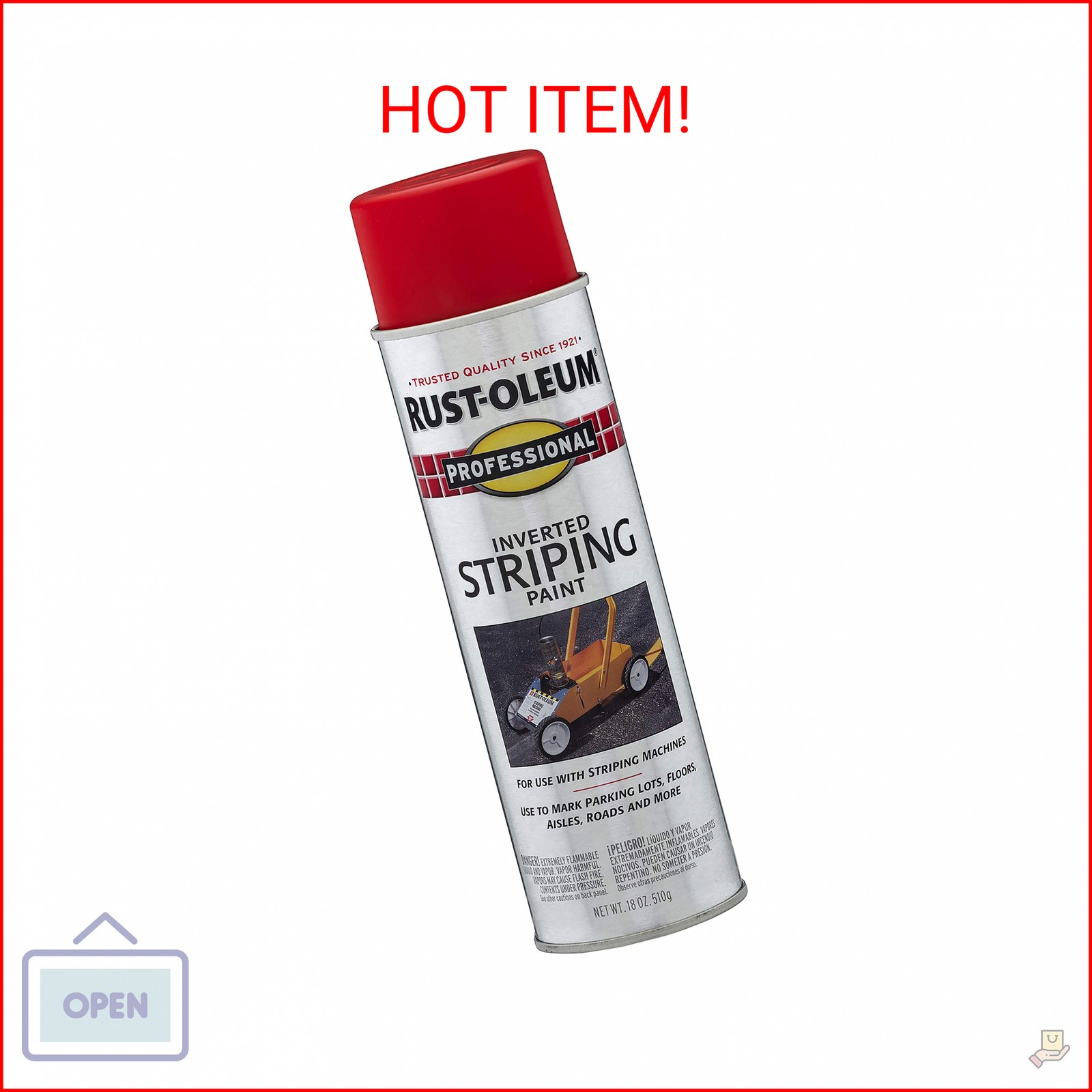 Rust-Oleum 211777 Professional Inverted Striping Spray Paint, 18 oz, Red