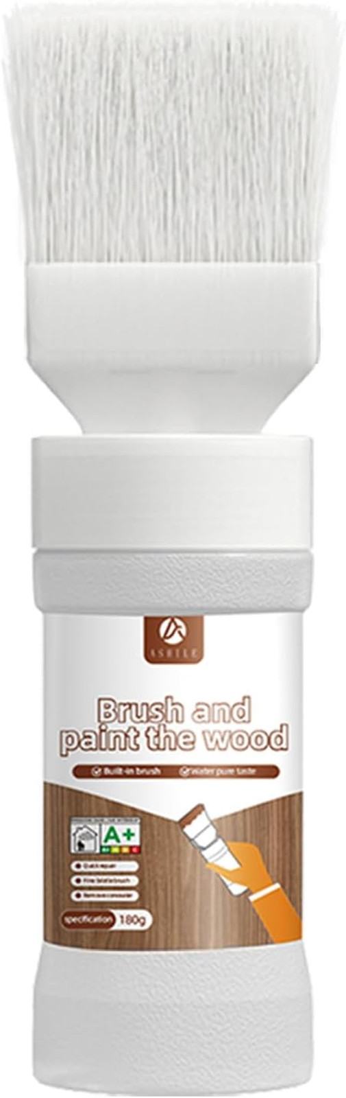 Wood and Metal Paint 2-in-1 Brush (6.35oz, White) Convenient Solid Wood Furnitur