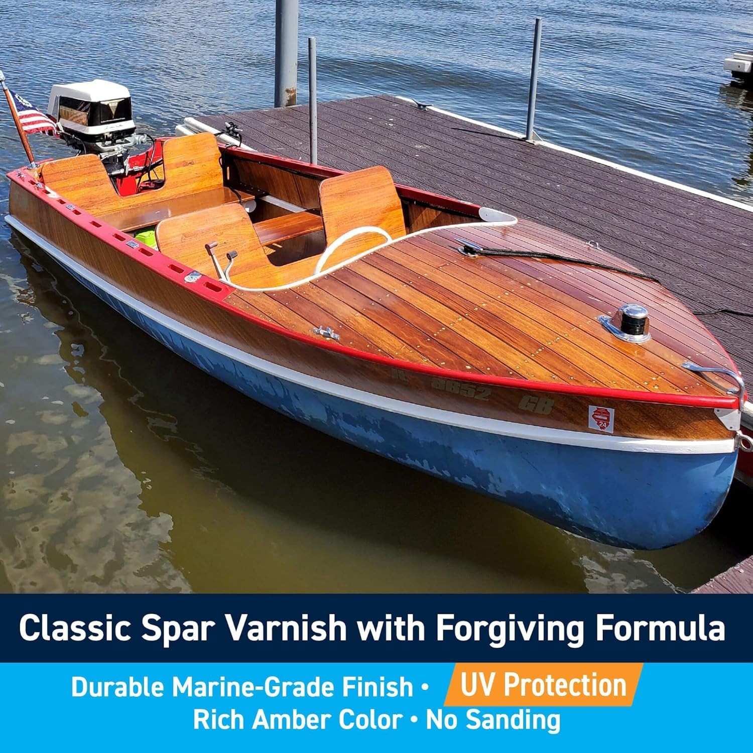 Waterproof Polyurethane Varnish Quart Satin Finish for Marine and Furniture