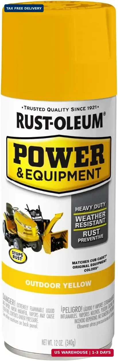 Rust-Oleum Power & Equipment Enamel Spray Paint, 12 oz, Gloss Outdoor Yellow