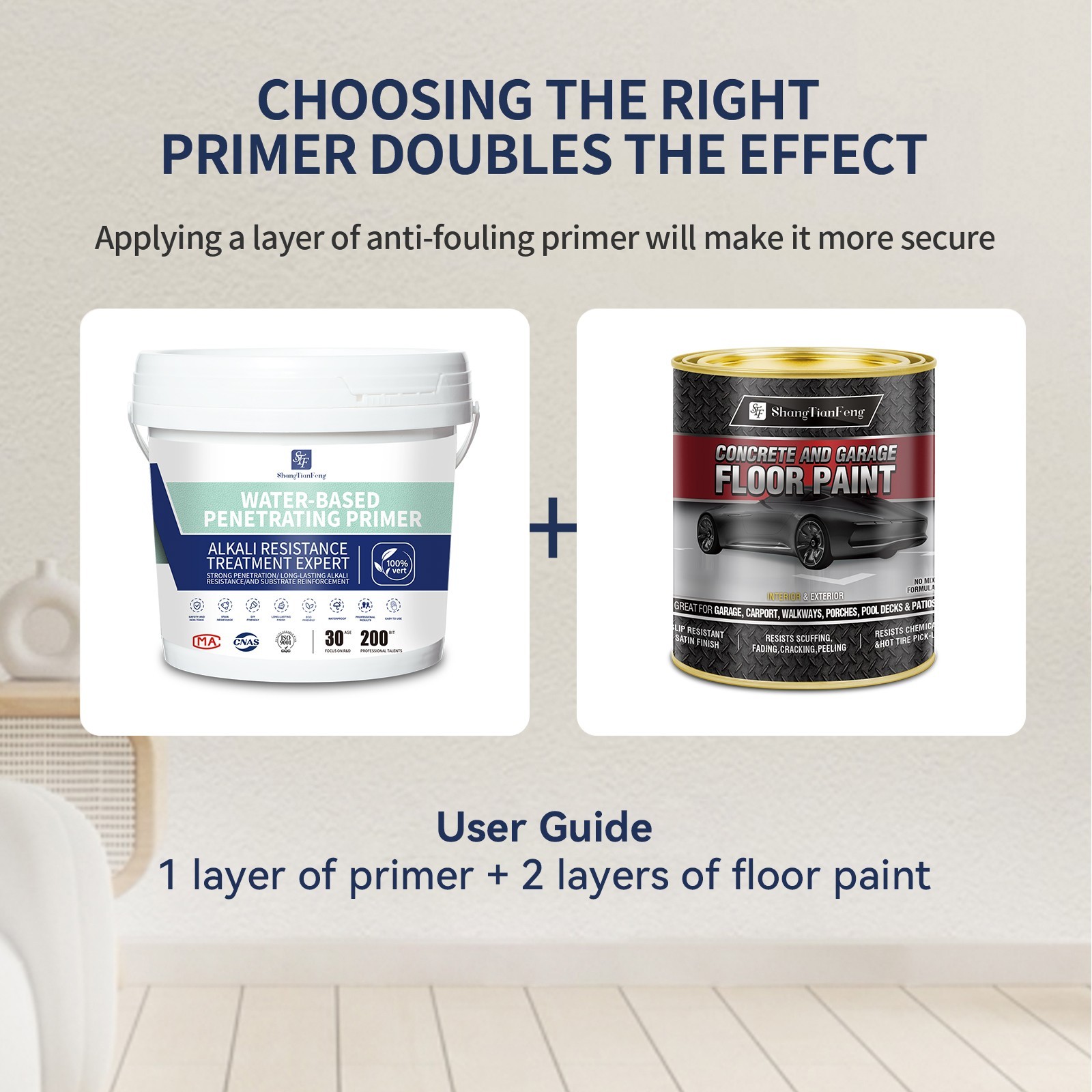 1 Gal Epoxy Concrete Paint with Primer, Waterproof Indoor & Outdoor Coating