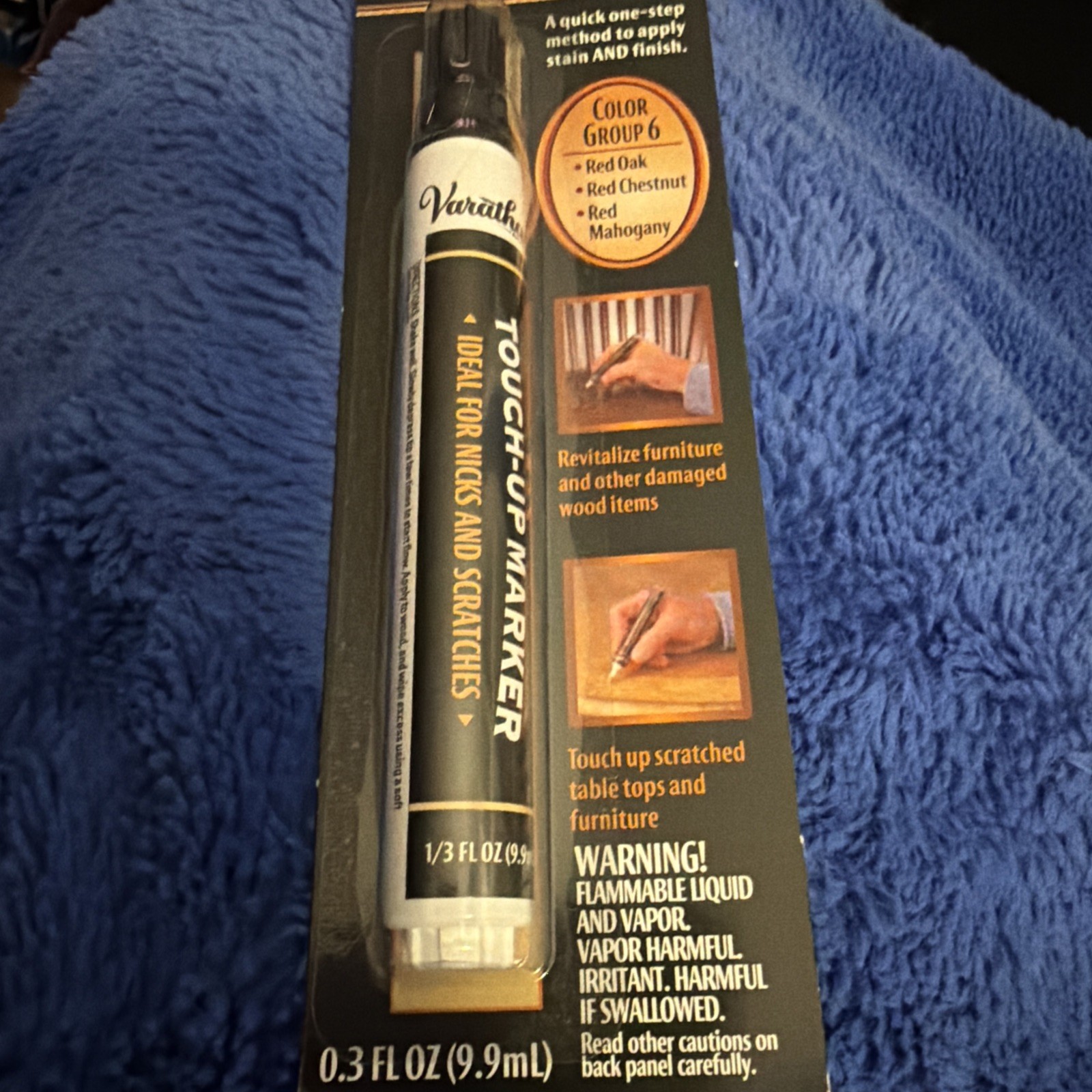 Varathane Classic Touch-Up Marker, 0.33 fl oz, Red Oak, Mahogany,Chestnut- NEW