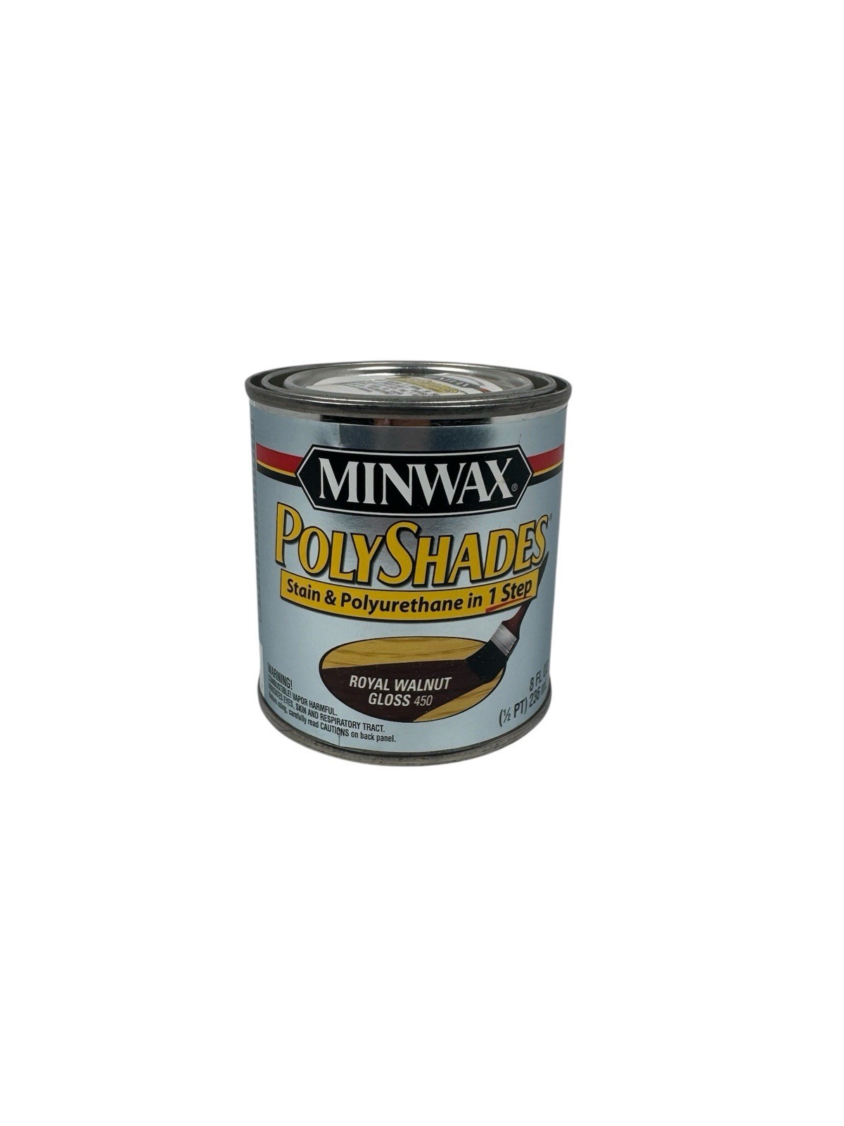 Minwax PolyShade Stain & Polyurethane Royal Walnut Gloss 1/2 Pint 8 Fl Oz DISC