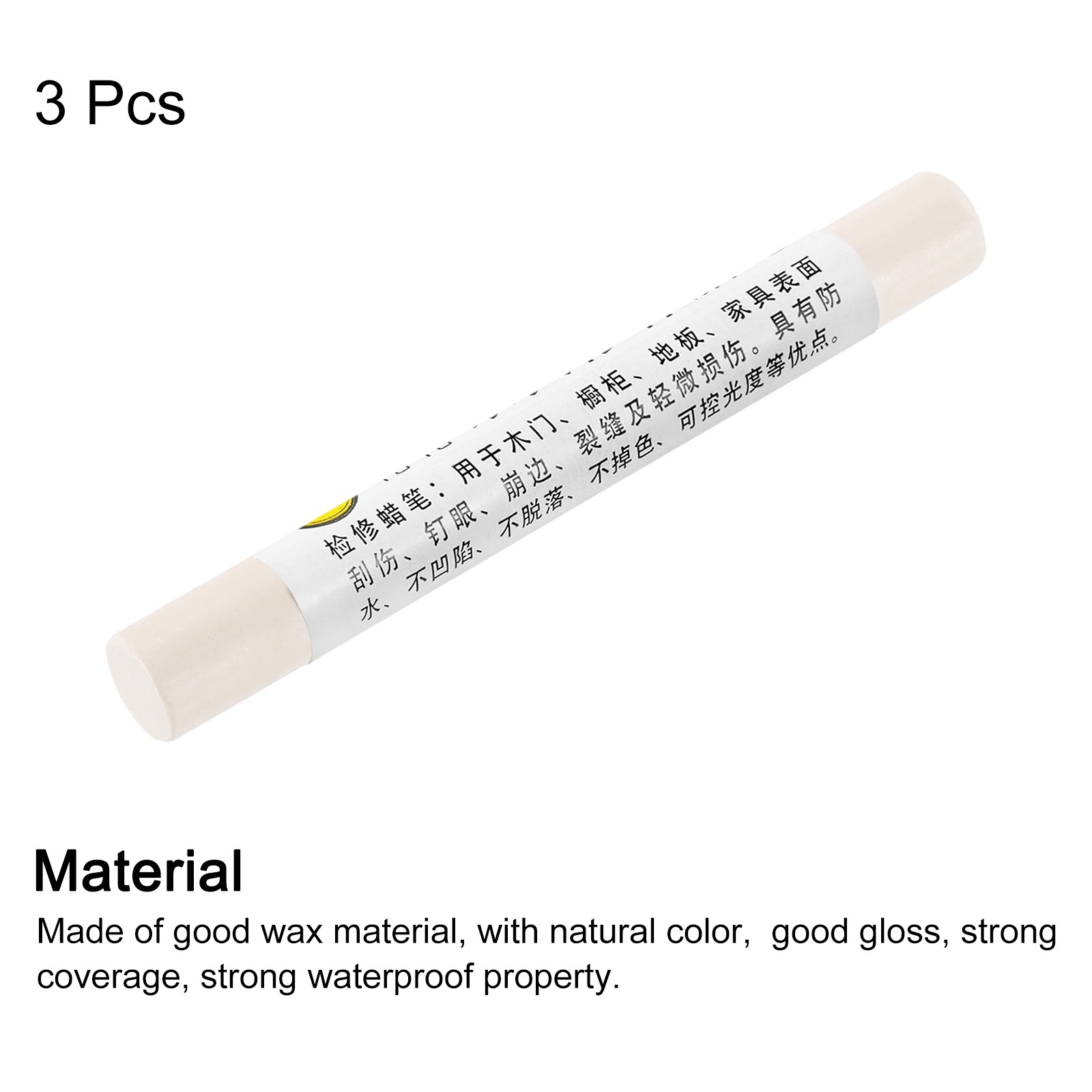 Furniture Repair Crayons Wax Filler Stick, 3Pcs Pen Marker, Milky White