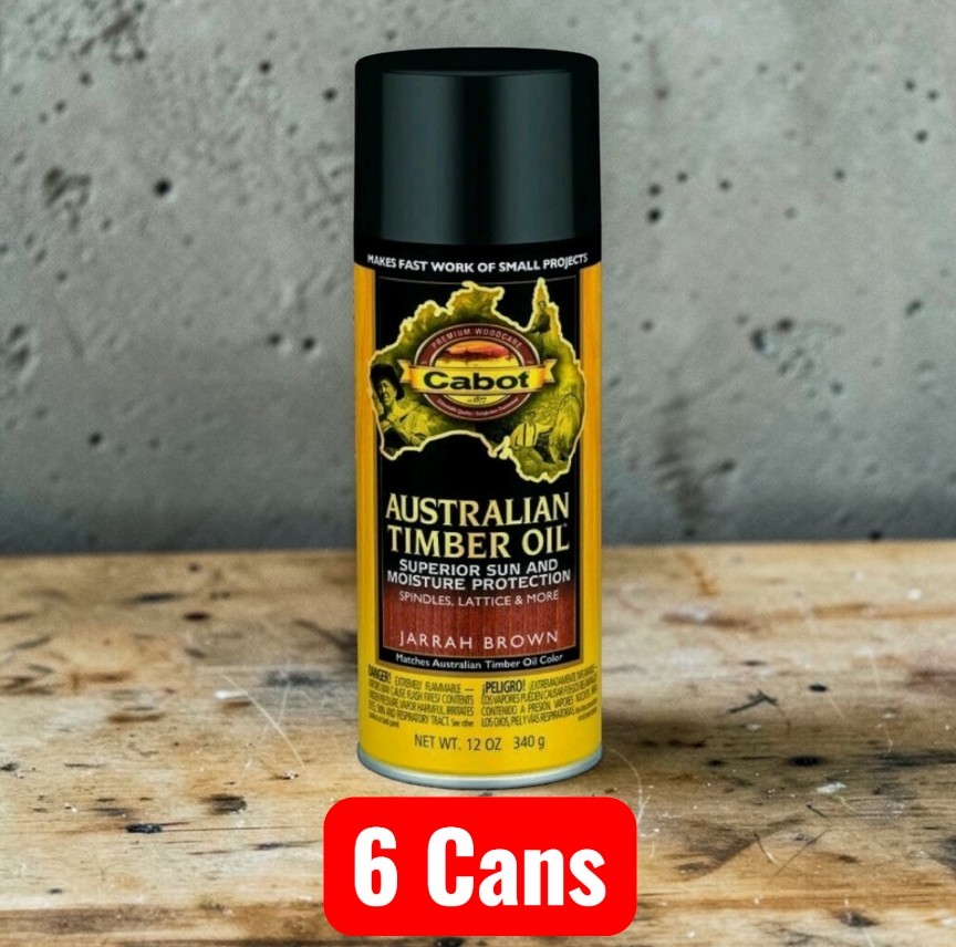 6 Can Cabot AUSTRALIAN TIMBER OIL Transparent Smooth JARRAH BROWN Deck Railings