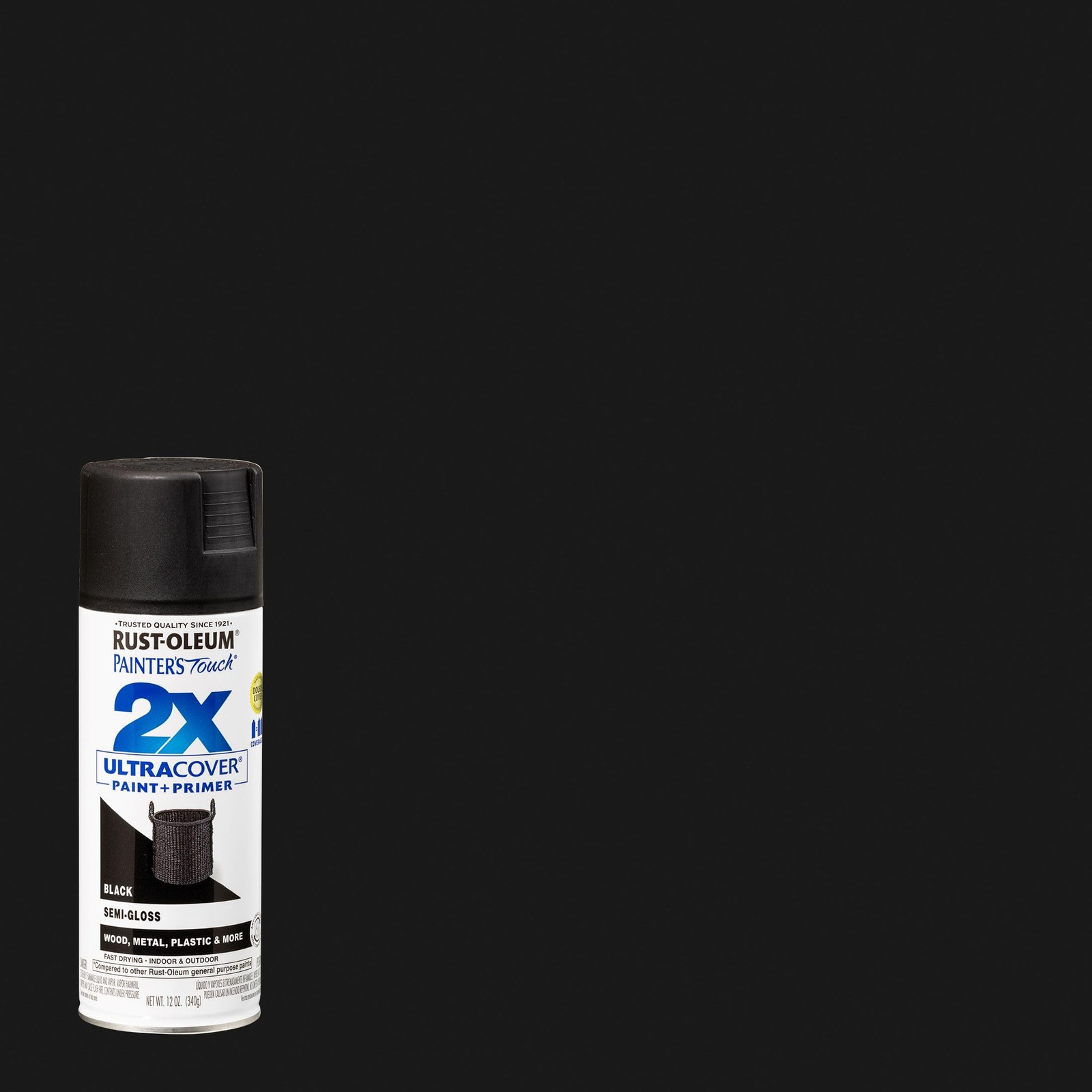 Rust-Oleum 249061 Painter’s Touch Multi Purpose Spray Paint, 12-Ounce, Black