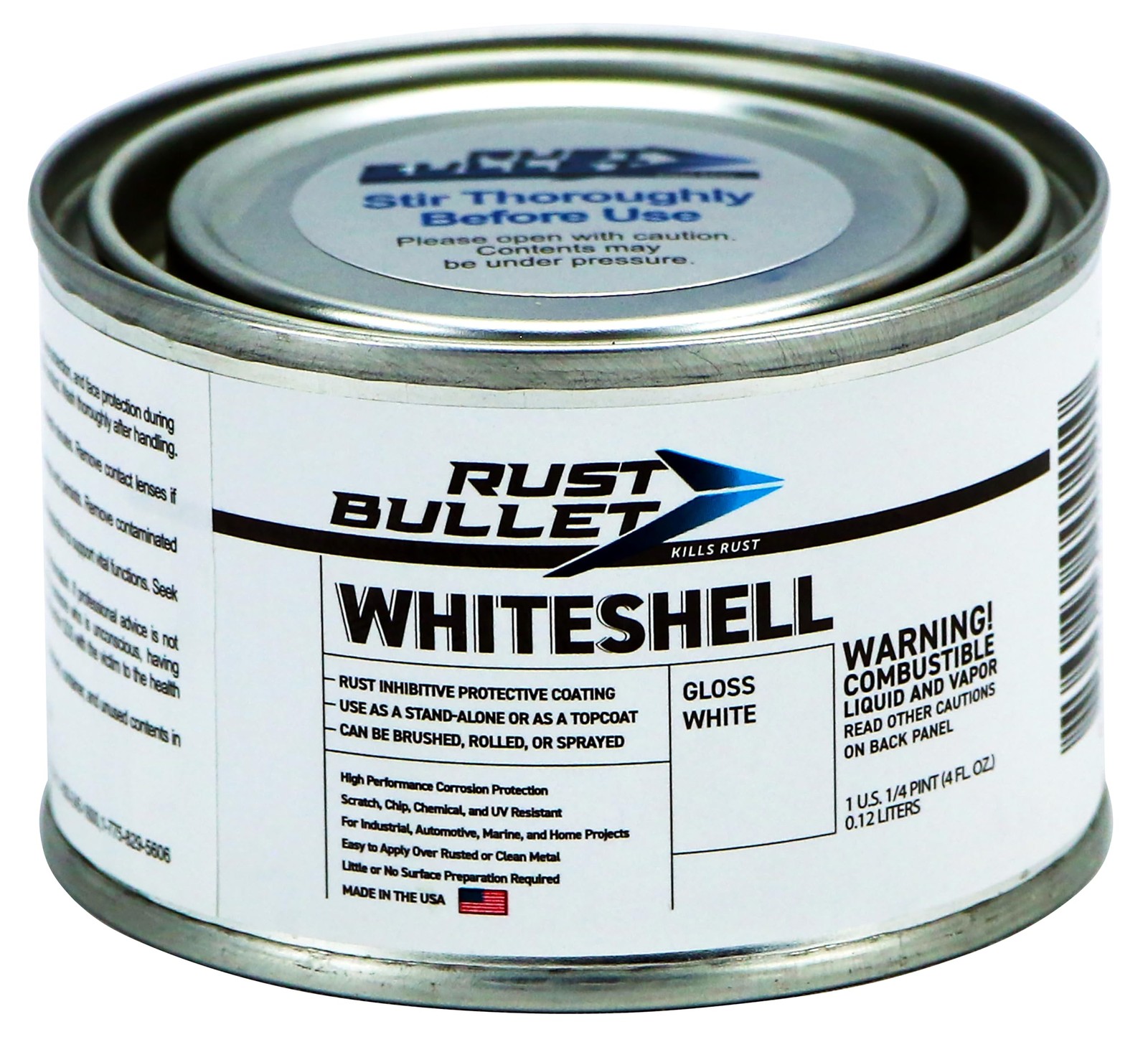 WhiteShell – Gloss White – 4 Fl Oz – UV Resistant Rust Preventive Coating, Co…