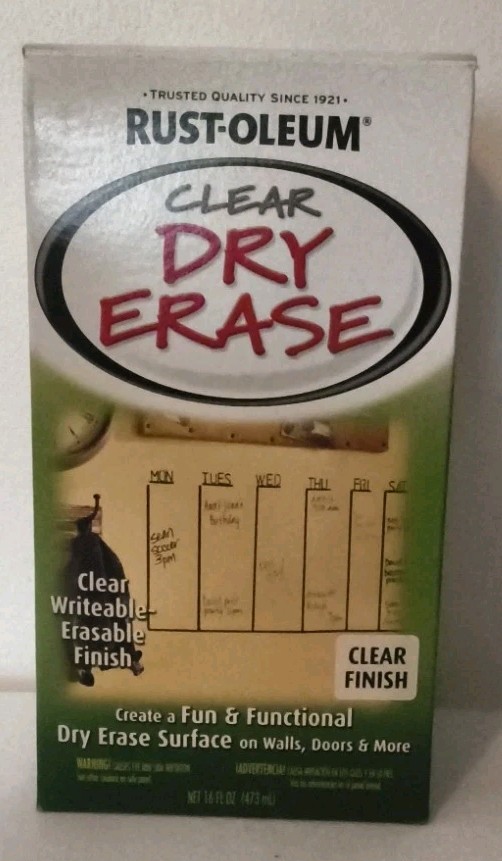 Rust-Oleum 284637 Specialty Dry Erase Kit 16-Ounce Clear Create A Dry Erase Wall