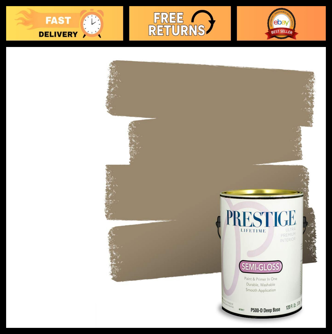 Interior Paint & Primer in One, Semi-Gloss Finish, 1 Gallon, Easy Application