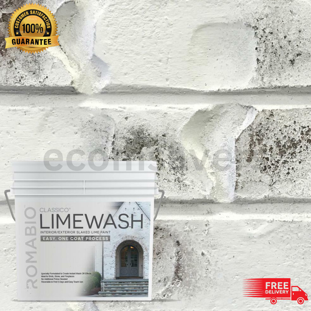 Bianco White Limewash Paint – Interior/Exterior – 0.67 Gal. NEW