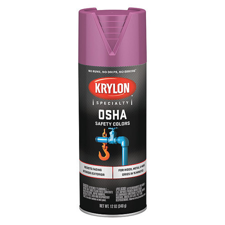 Krylon K01929777 Spray Paint, Safety Purple, Gloss, 12 Oz