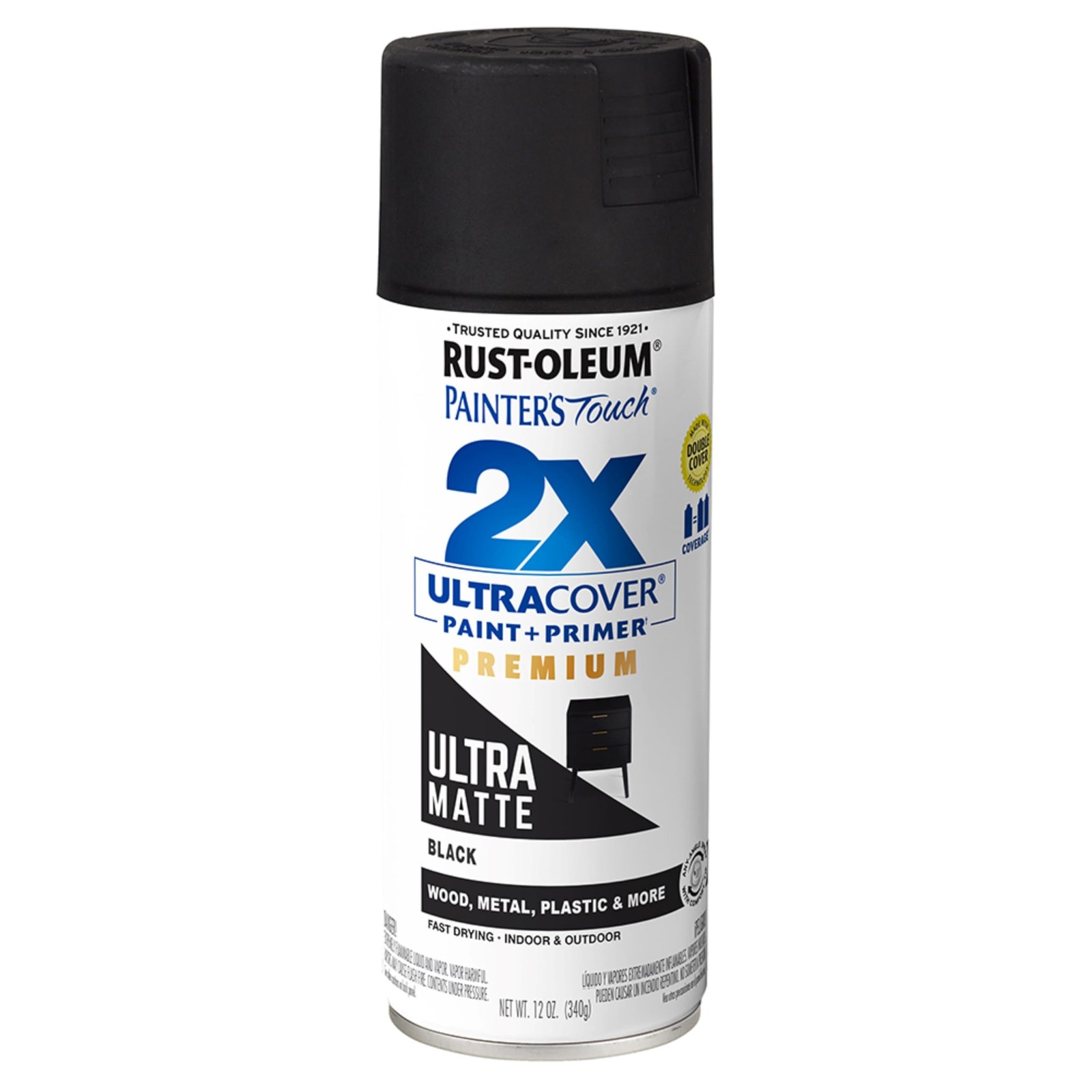 Rust-Oleum 331182 Painter’s Touch 2X Ultra Cover Spray Paint, 12 oz, Ultra Matte