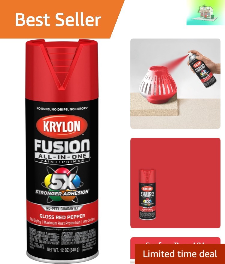 Fusion 12 oz Rust Resistant Spray Paint in Red Pepper – Perfect for Any Project