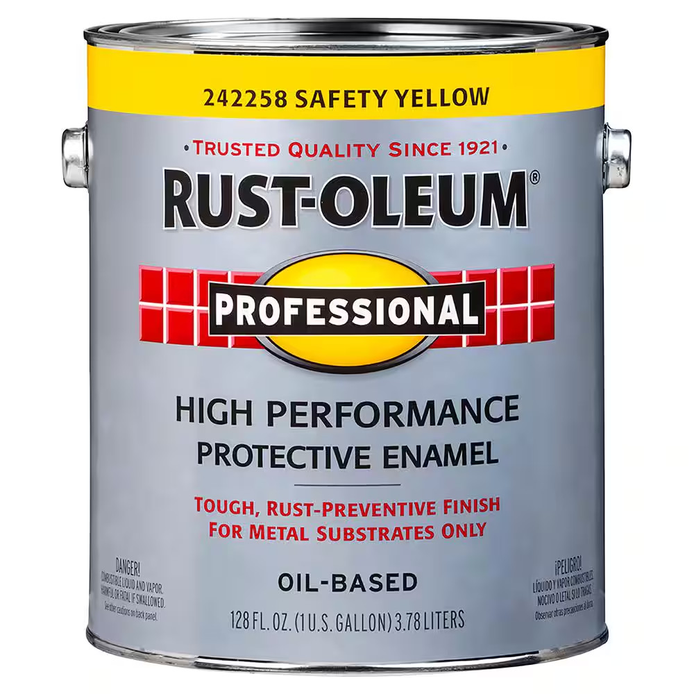 1 Gallon High Performance Protective Enamel Gloss Safety Yellow Oil-Based Interi