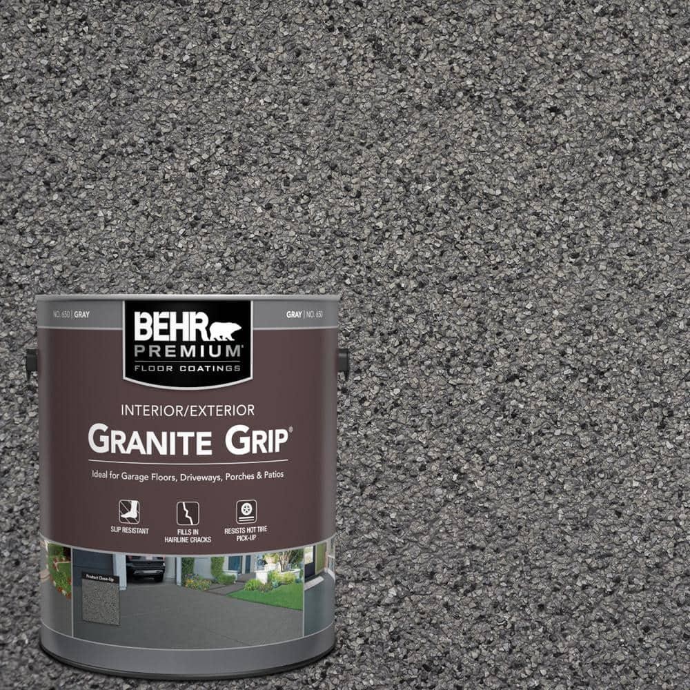 1 Gal. Gray Granite Grip Decorative Flat Interior/Exterior Concrete Floor