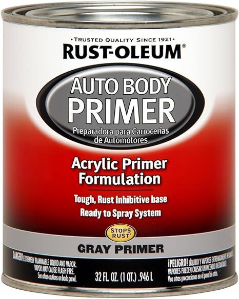 Rust-Oleum 253499 Automotive Premixed Auto Body Paint, Quart, Gray Primer 32 Fl